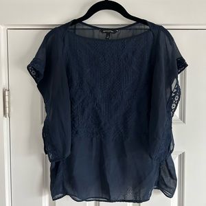 Banana republic short sleeve sheer blouse